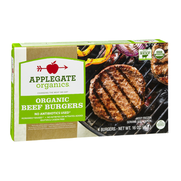 Applegate Organics Organic Beef Burgers - 4 CT