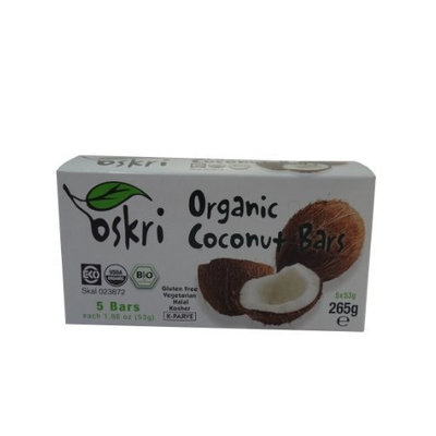 Oskri Organics Oskri Original Coconut Bar, 5 Count, 1.9-Ounce (Pack of 4)