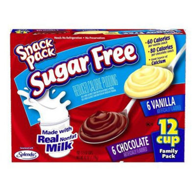 Hunts Snack Pack Chocolate Vanilla No Sugar Added 12-pk.
