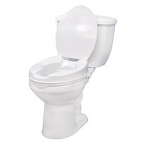 Drive Medical Raised Toilet Seat with Lock and Lid, 4 Inch, 1 ea