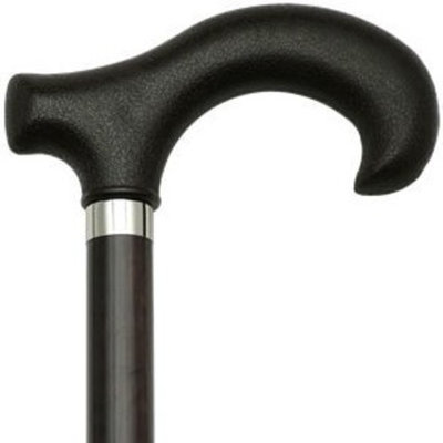 Harvy Men Derby Cane Walnut Ash Shaft, Black Nylon Handle -Affordable Gift! Item #DHAR-9058007