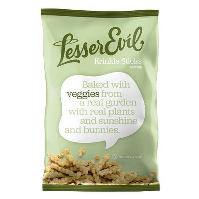 LesserEvil Veggie Krinkle Sticks, 4.5-Ounce Bags (Pack of 12)