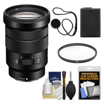 Sony Alpha NEX E-Mount 18-105mm f/4.0 OSS PZ Zoom Lens with Battery + UV Filter + Kit for A7, A7R, A7S, A3000, A5000, A5100, A6000 Cameras