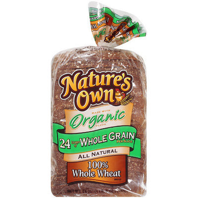 Nature's Own: All Natural 100% Whole Wheat Bread, 24 Oz