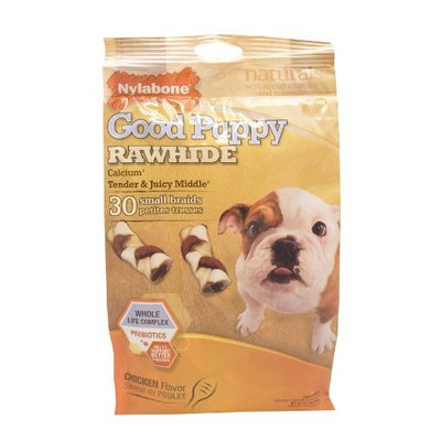 Nylabone Rawhide Chicken Flavored Braid Puppy Dog Treat Bone