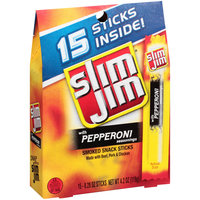 Slim Jim Beef & Cheese Pepperoni Seasonings Smoked Snack Stick