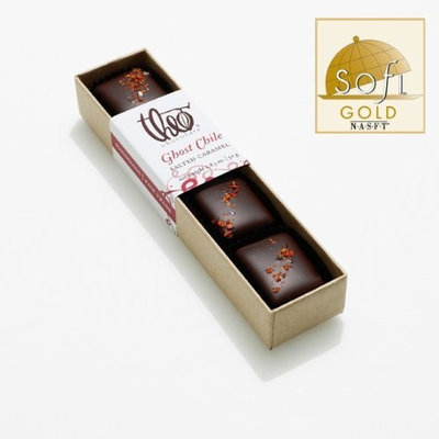 Theo Chocolate Chocolate Salted Caramel Ghost Chile 4 piece box