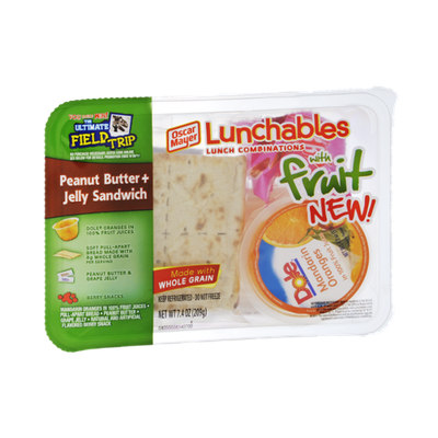 Lunchables Oscar Mayer Peanut Butter + Jelly Sandwich with Fruit Lunch Combinations