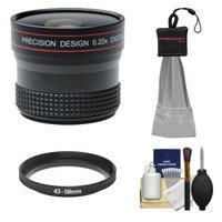 Precision Design 0.20x HD High Definition Fisheye Lens with Cleaning & Accessory Kit for Canon EOS M Digital Cameras