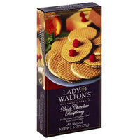 Lady Walton's Gourmet Cookies Dark Chocolate Raspberry Butter Wafer Cookies, 1 oz, 6 count, (Pack of 12)
