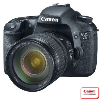 Canon EOS 7D 18MP Digital SLR Camera with EF 28-135mm Lens - Black