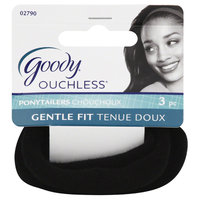 Goody Products Inc. Ouchless Thick Tubed Ponytailers, Black, 3 pcs