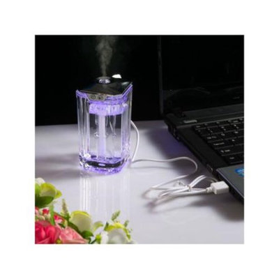Agptek USB Mini Changing Color LED Crystal Water Glass Humidifier Mist Portable Ultrasonic Room Humidifier