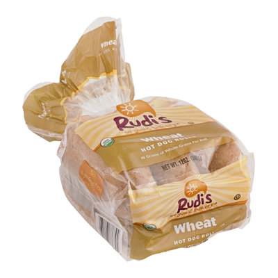 Rudi's Organic Bakery Hot Dog Rolls Wheat - 6 CT