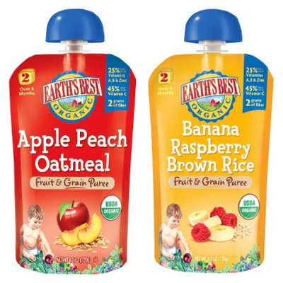 Earth's Best Stage 2 Fruit n Grain Pouch Variety Pack - 4.2oz (2x 6