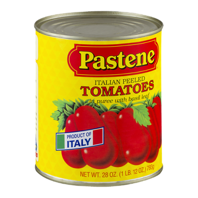Pastene Italian Peeled Tomatoes in Puree with Basil Leaf