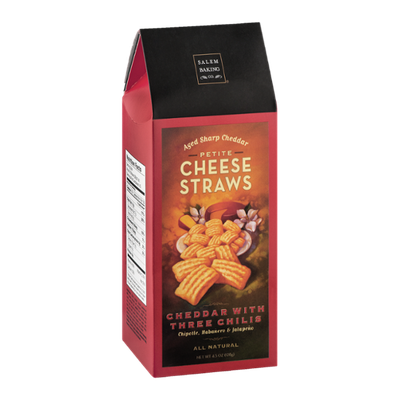 Salem Baking Co. Cheese Straws Cheddar with Three Chilis Petite