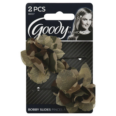 Goody Products Inc. FashioNow Camoflauge Flower Bobby Slides, 2 CT