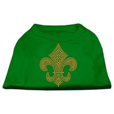 Ahi Gold Fleur de Lis Rhinestone Shirts Emerald Green XS (8)