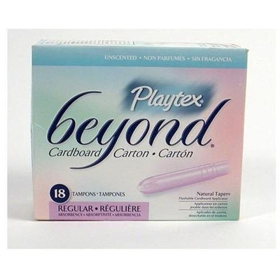 Playtex Beyond Cardboard Carton Tampons, Regular, 18 each (Pack of 4)