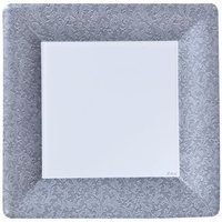 King Zak Ind Lillian Tablesettings 23115 Silver Texture 10 in. Square Plate - 576 Per Case