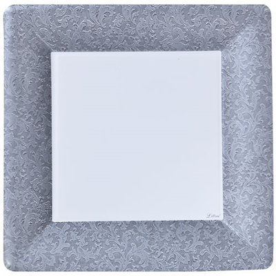 King Zak Ind Lillian Tablesettings 23115 Silver Texture 10 in. Square Plate - 576 Per Case