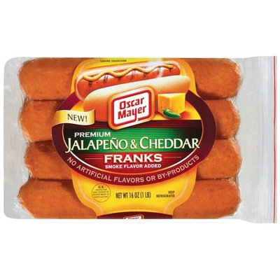 Oscar Mayer Premium Jalapeno & Cheddar Hot Dogs, 16 oz