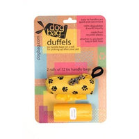 Doggie Walk Bags 2-Roll Duffel -Yellow/Black Paws