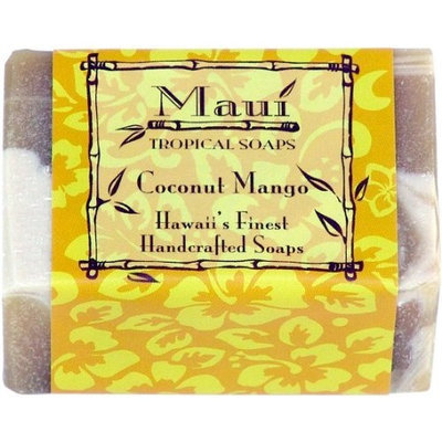 Maui Tropical Soaps Traditional Hawaiian Soap Coconut Mango, 5-Ounce (Pack of 3)
