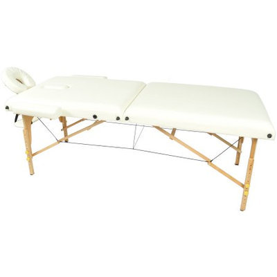Auwit Professional Portable 3 Foam Folding Massage Table w/Face Cradle & Case-White