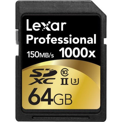 Lexar 64GB Professional 1000x SDHC/SDXC UHS-II Memory Card