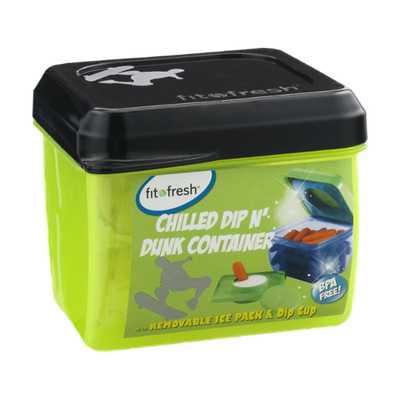 Fit & Fresh Chilled Dip N' Dunk Container with Removable Ice Pack & Dip Cup