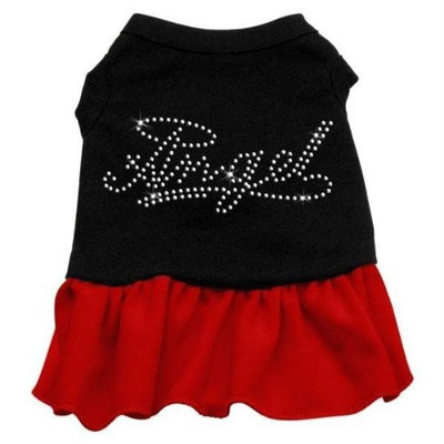 Mirage Pet Products Rhinestone Angel 12-Inch Pet Dress, Medium, Black with Red