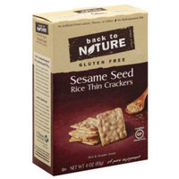 Back to Nature Gluten Free Sesame Seed Rice Thin Crackers, 4 oz, (Pack of 12)