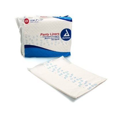 Dynarex Panty Liners With Adhesive Tab, 6