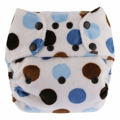 Blueberry Minky Diaper Snaps, Blue Pop
