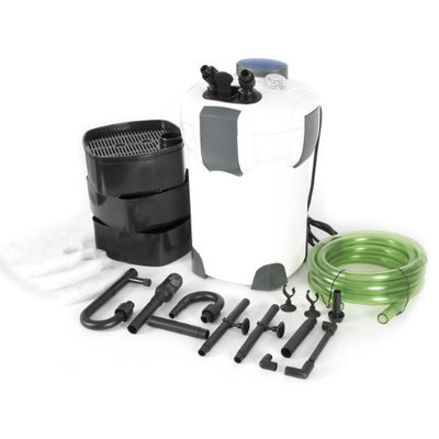 ARKSEN 200-GAL External Aquarium Canister Filter 3-Stage 370GPH 9W UV Kit