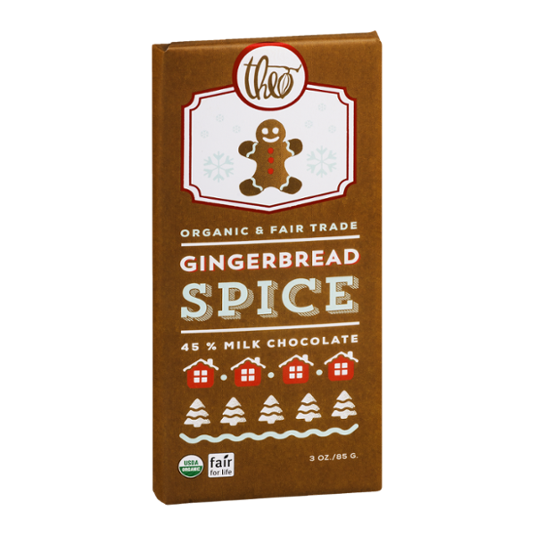 Theo Organic & Fair Trade Chocolate Gingerbread Spice 45 Milk