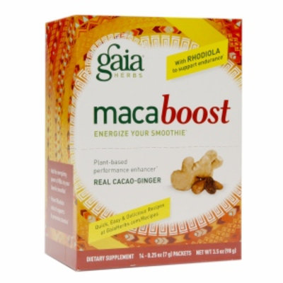 Gaia Herbs macaboost Plant-Based Performance Enhancer Packets, Cacao-Ginger, 14 ea