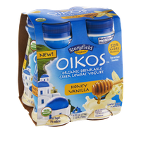 Stonyfield Organic Oikos Honey Vanilla Organic Drinkable Greek Lowfat Yogurt - 4 PK