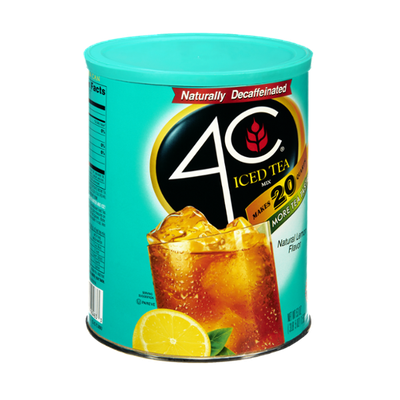 4C Natural Lemon Flavor Decaffeinated Iced Tea Drink Mix