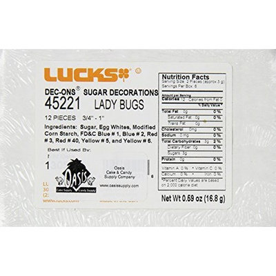 Luck's Oasis Supply Sugar Decorations, Lady-Bugs, 12 Count