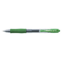 Pilot Refillable G-2 Gel Ink Pen, 0.7mm Fine - Green Ink (12 Per Set)