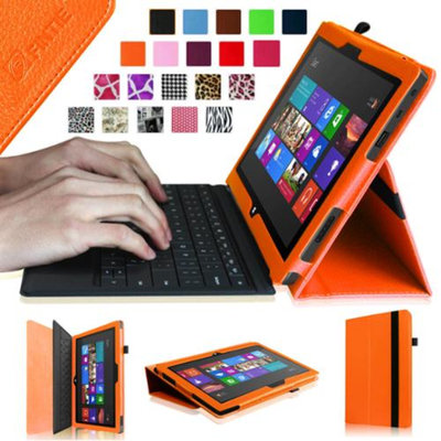 Fintie Folio Leather Case Cover for Microsoft Surface RT / Surface 2 10.6 inch Tablet, Orange