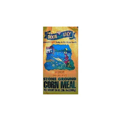 Dixie Lily Medium Enriched White Stone Ground Corn Meal 24oz