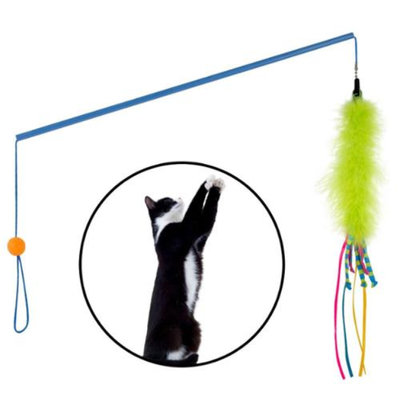 Smartpaw SmartPaw Pounce 'n Pull Cat Wand Interactive Toy Catnip Streamers Ball Dance