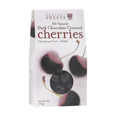 Harvest Sweets Dark Chocolate Covered Cherries, 4-Ounce (Pack of 6)