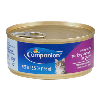 Companion Premium Cat Food Prime Filets Turkey Dinner in Gravy 5.5 OZ