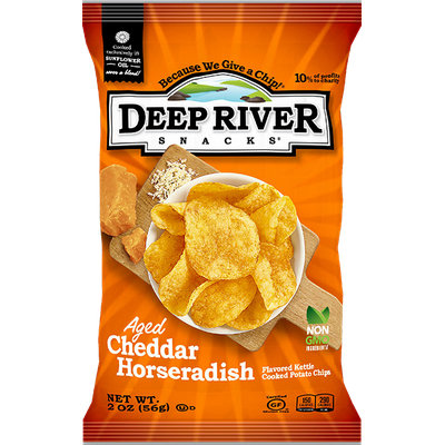 Deep River Snacks Aged Cheddar Horseradish Kettle Cooked Potato Chips
