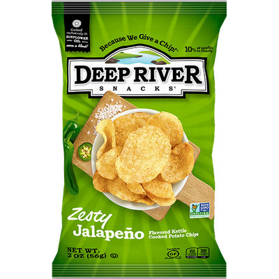 Deep River Snacks Kettle Cooked Potato Chips Zesty Jalapeno